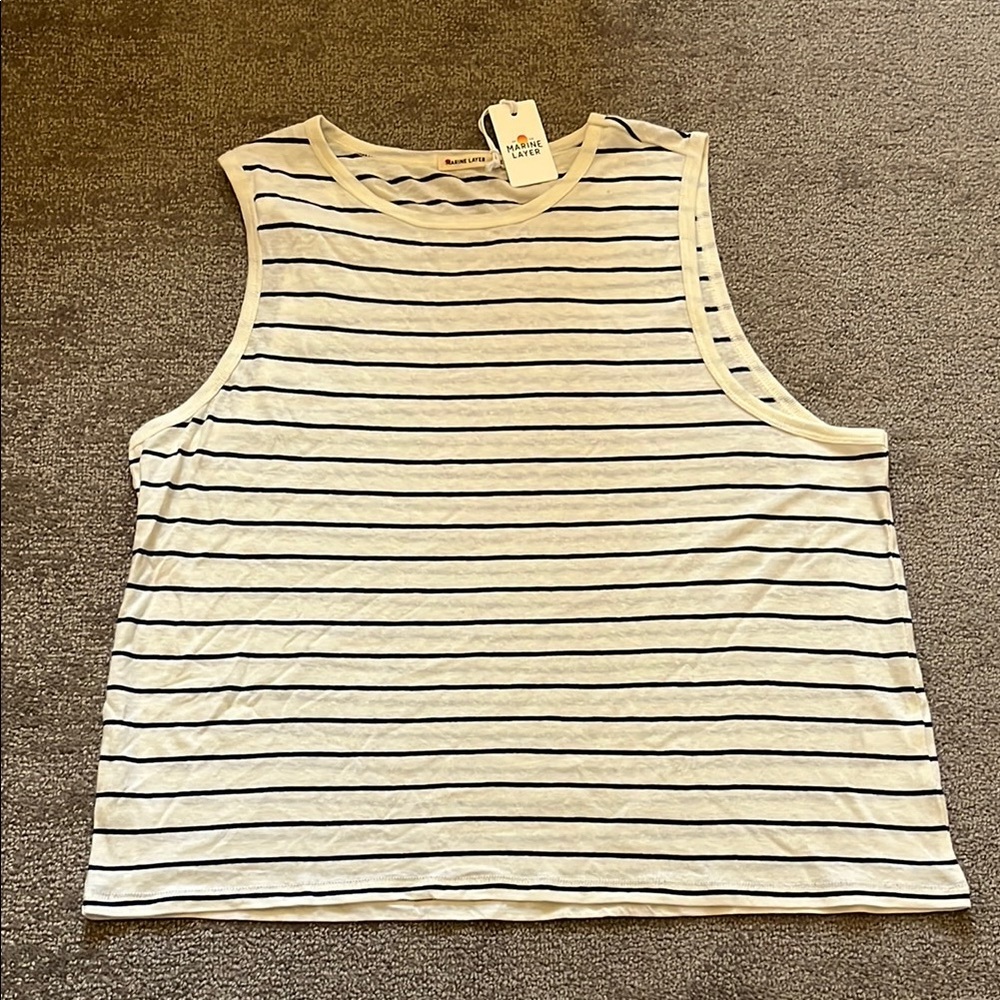 NWT Marine Layer Stripe Hemp Cotton Women’s Tank Size XL